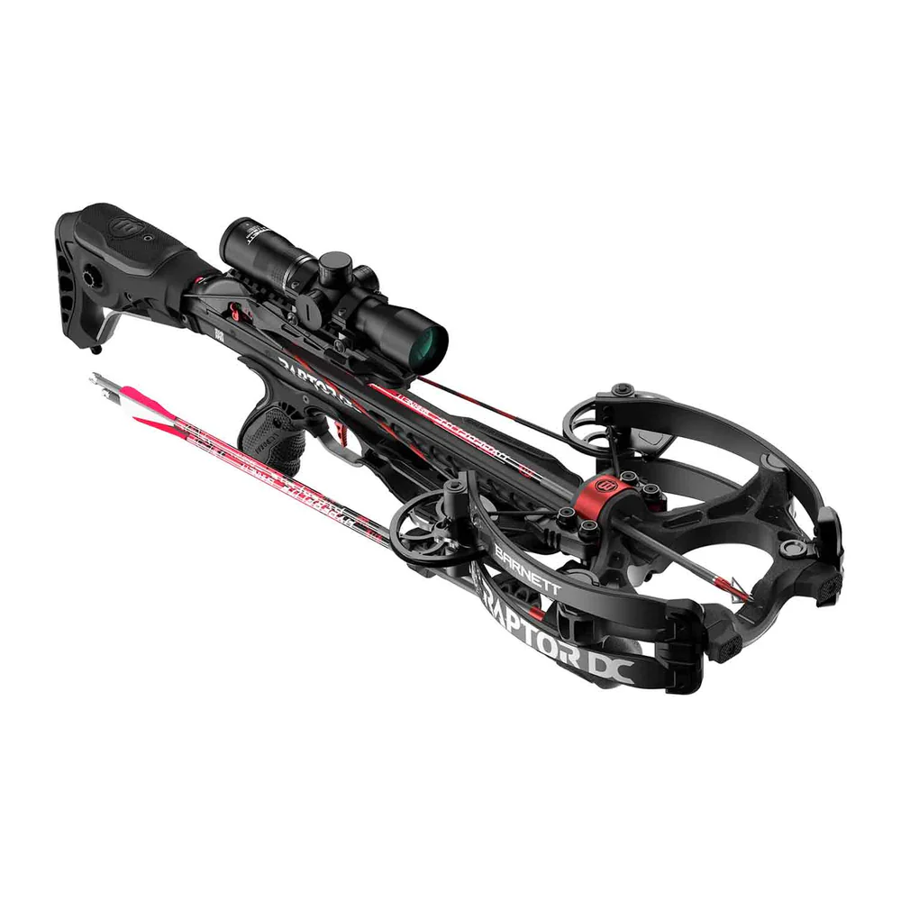 Barnett Hyper Raptor DC Crossbow Package, Hyper Raptor crossbow, 425 FPS crossbow, de-cocking crossbow system, Barnett HyperFlite arrows, hunting crossbow, premium crossbow package, TriggerTech crossbow trigger, Crossbow Supplies, high-speed crossbow, best crossbows for hunting